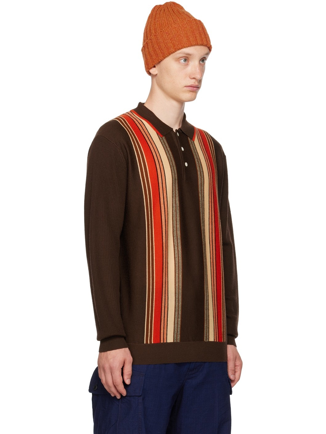 Brown Striped Polo - 2