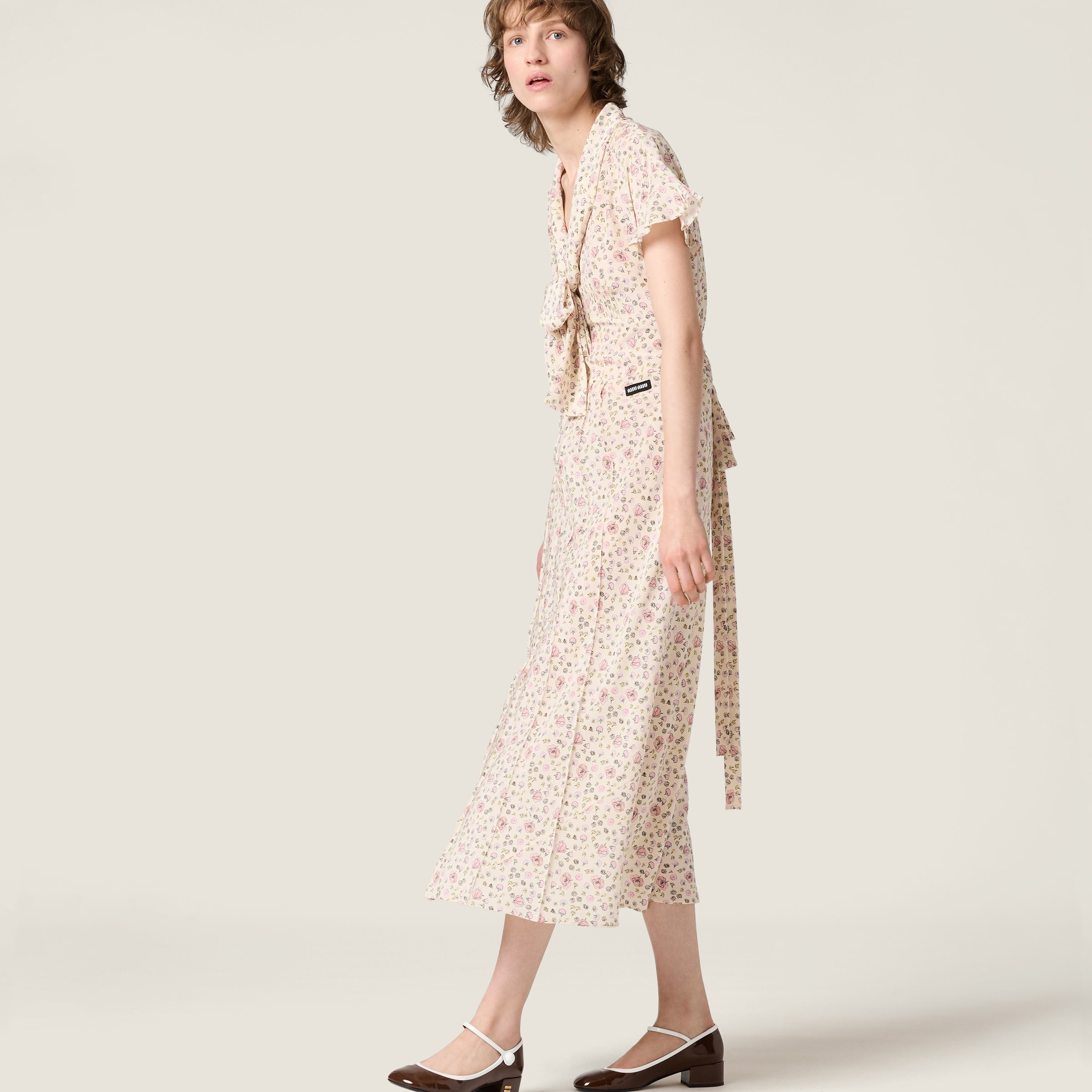Long crêpe de Chine dress - 5