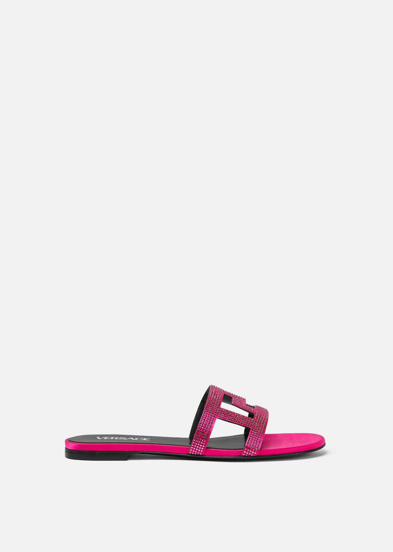 Greca Maze Crystal Flat Sandals - 1