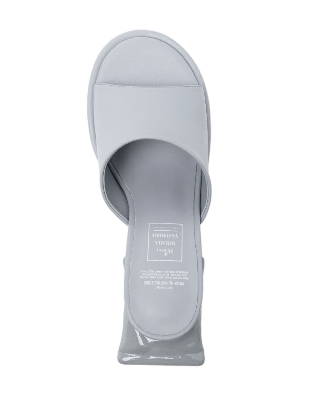 Toothpaste 65mm leather mules - 4
