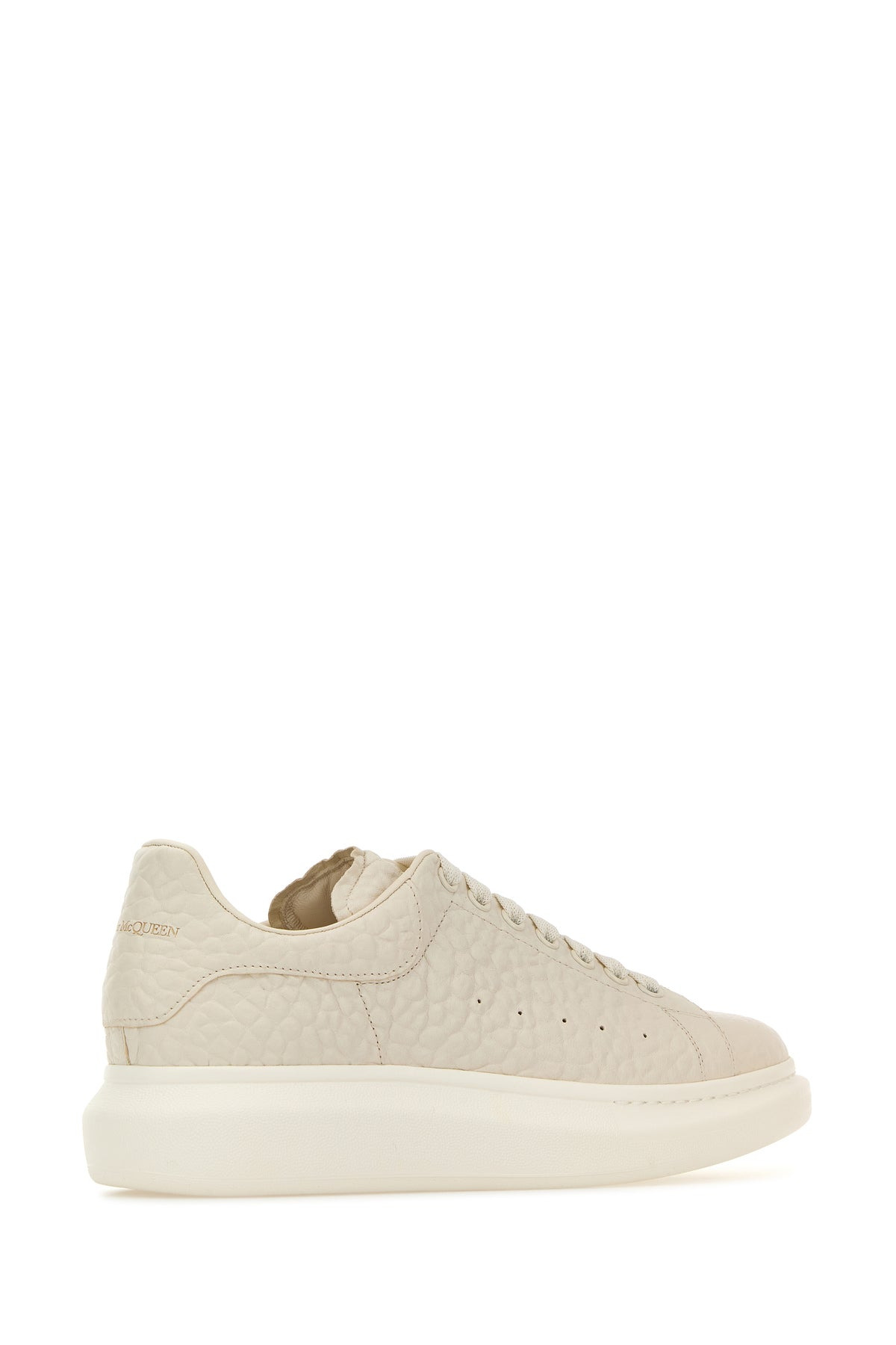 Ivory leather sneakers with ivory leather heel - 3