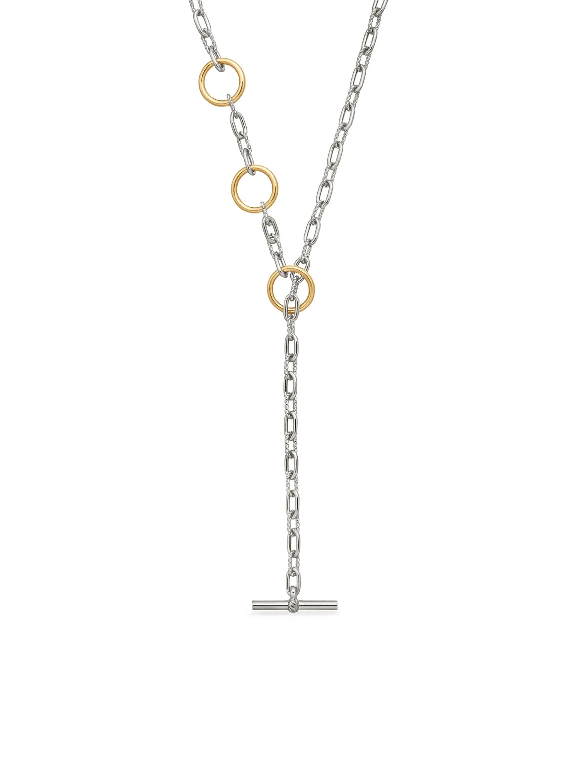Women's DY Madison Three Ring Chain Necklace in Sterling Silver - Silver - 1