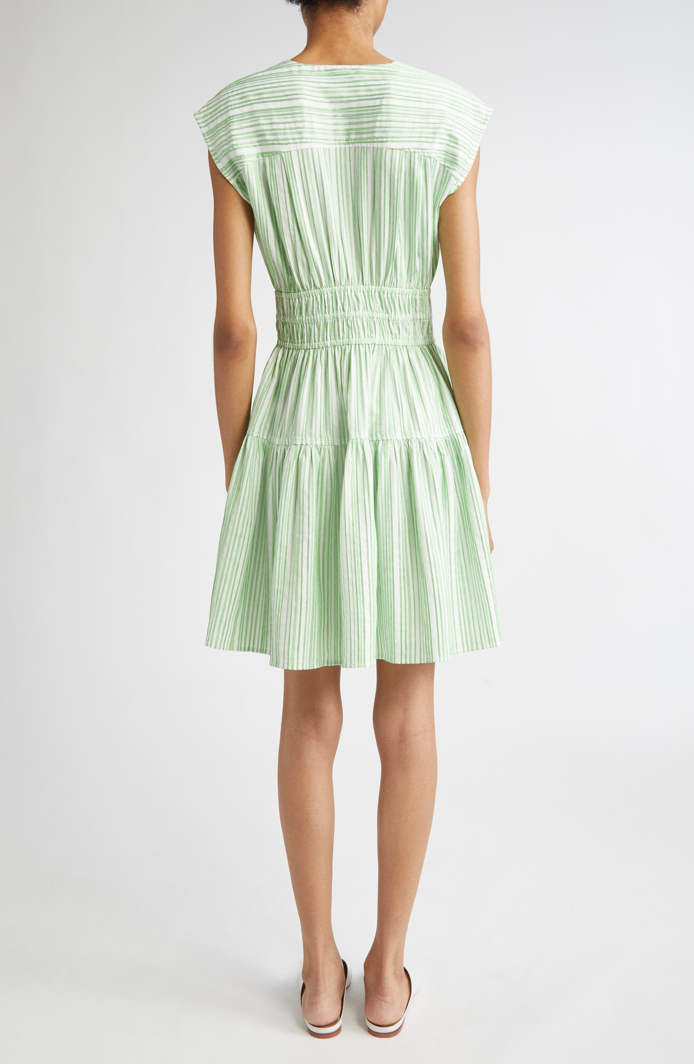 Derek Lam 10 Crosby Tora Stripe Poplin Sundress in Kelly Green/White at Nordstrom - 2