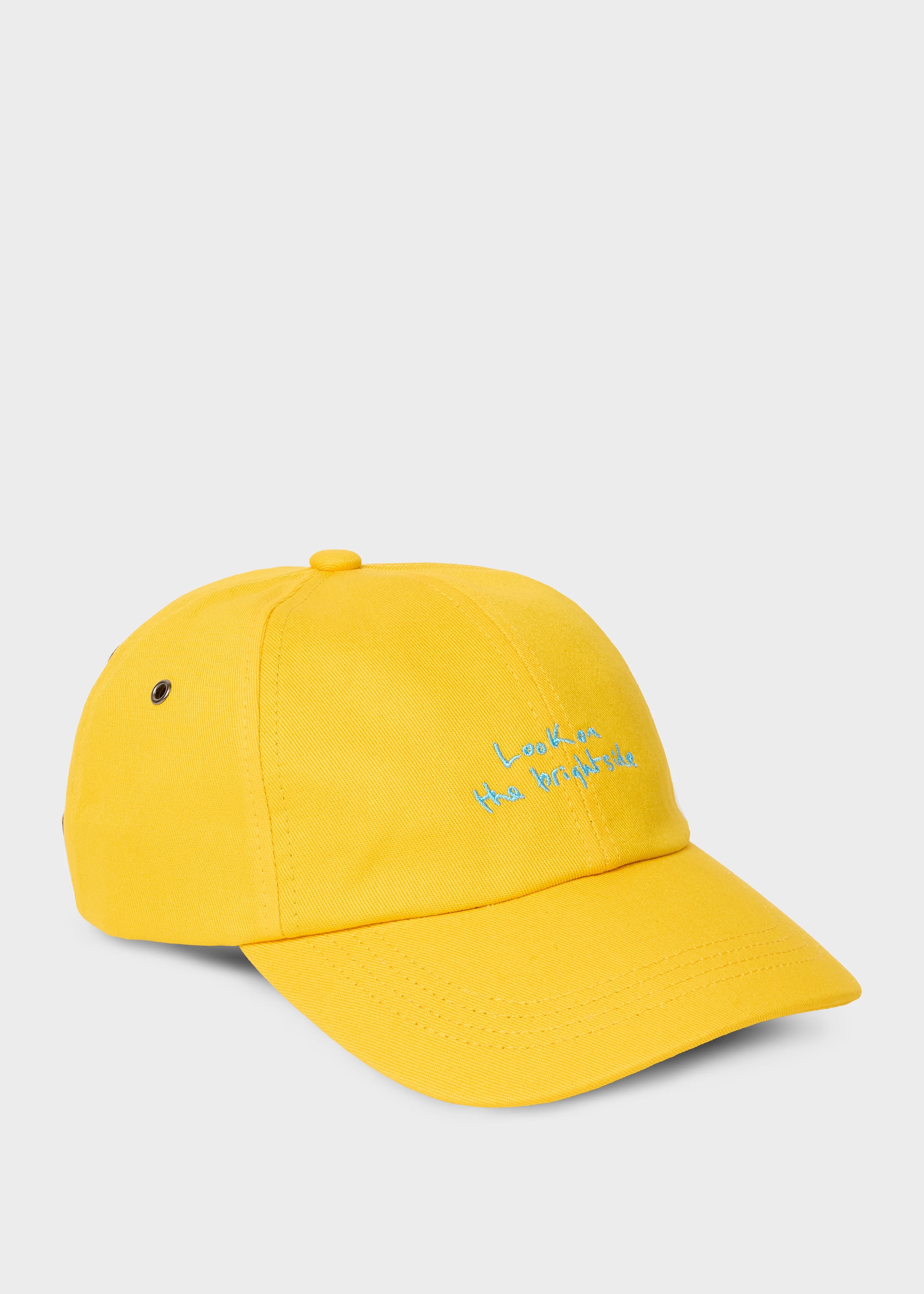 Yellow Cotton-Twill Quote Cap - 1