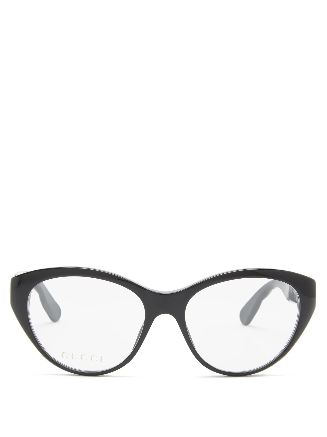 GG-logo plaque cat-eye acetate glasses - 1