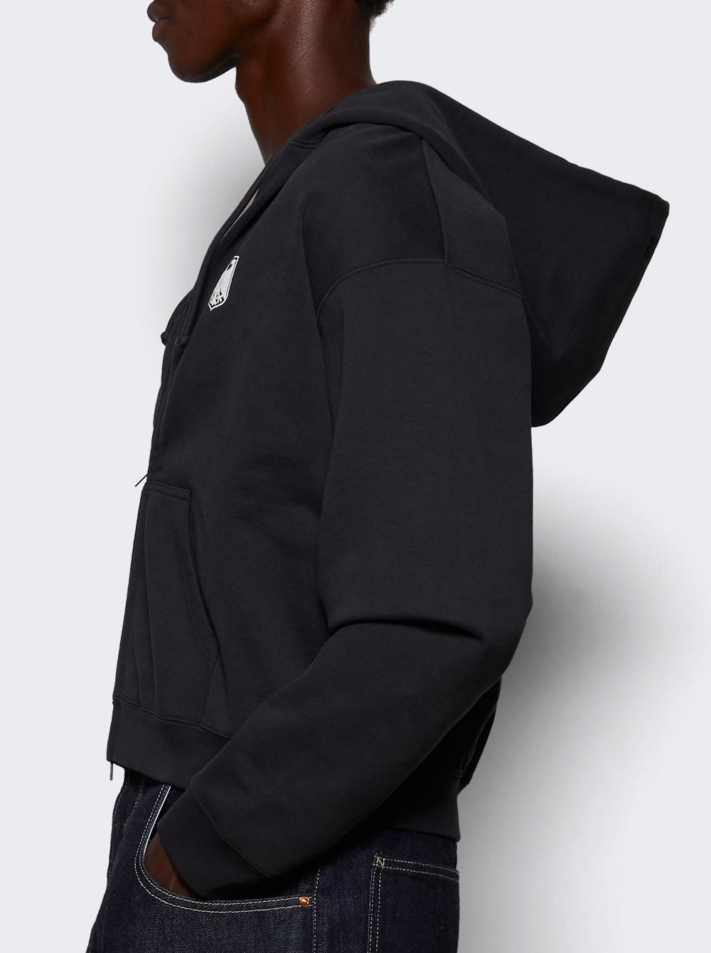 Polizei Fitted Zip-up Hoodie Washed Black - 3