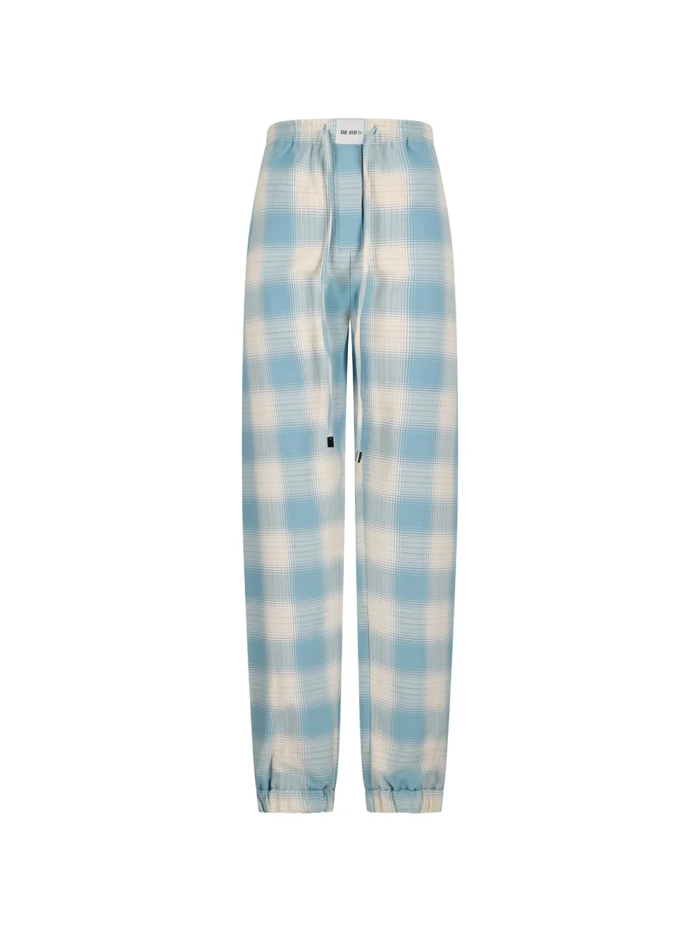 drawstring checked trousers - 1