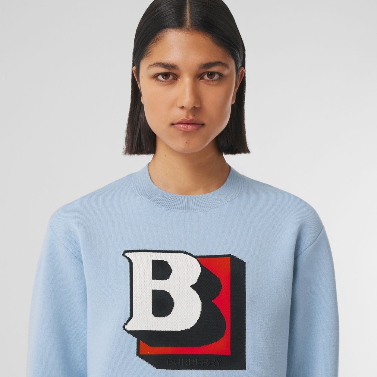 Letter Graphic Technical Wool Jacquard Sweater - 3