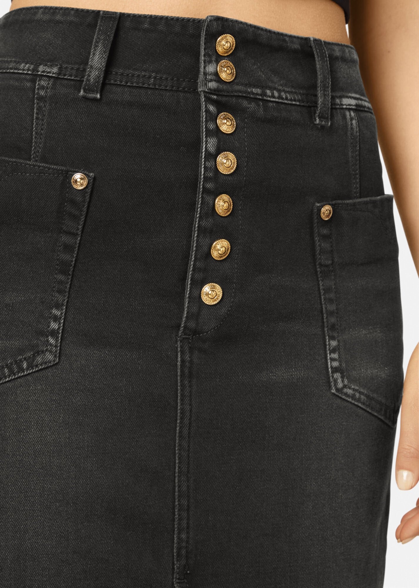 Midi Denim Skirt - 5