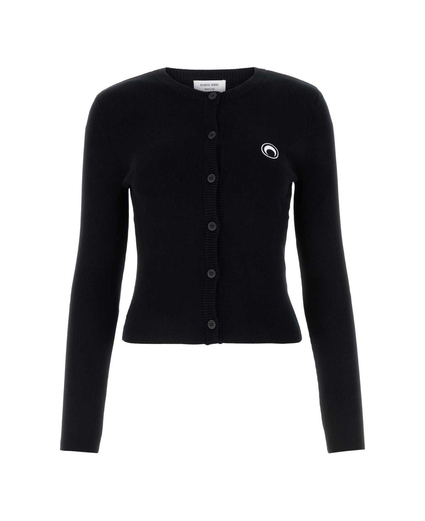 Core Crescent Moon-embroidered Buttoned Cardigan - 1