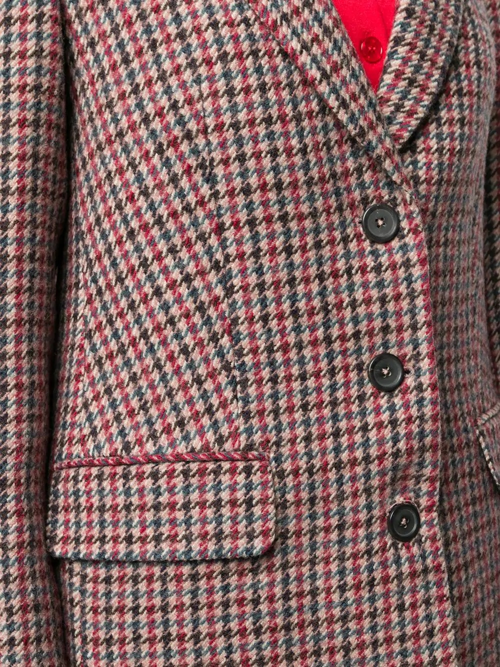 houndstooth single-breasted coat - 5