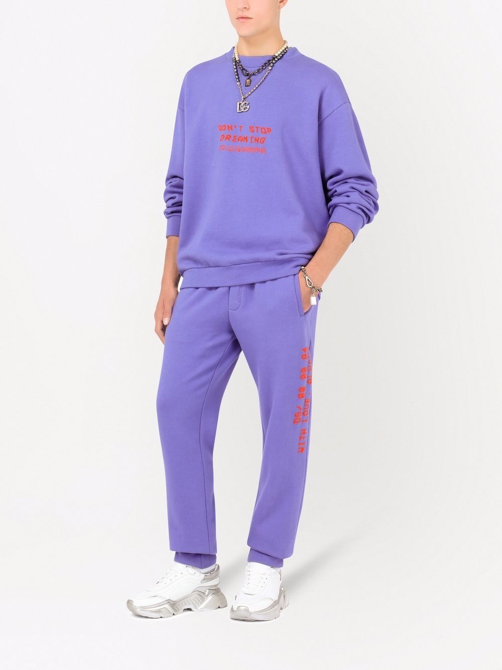 embossed cotton-blend sweatshirt - 2