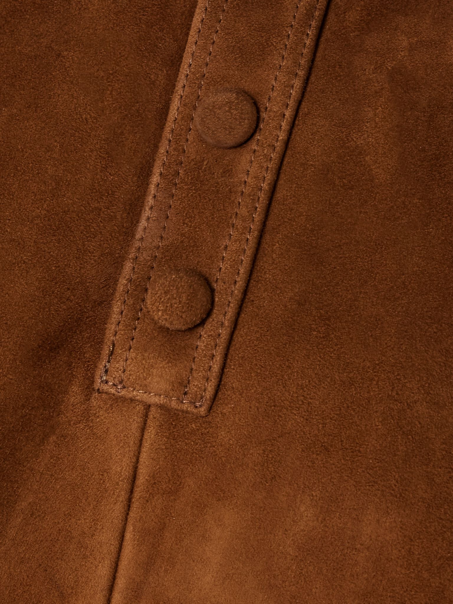 Paneled suede mini shirt dress Tan - 4