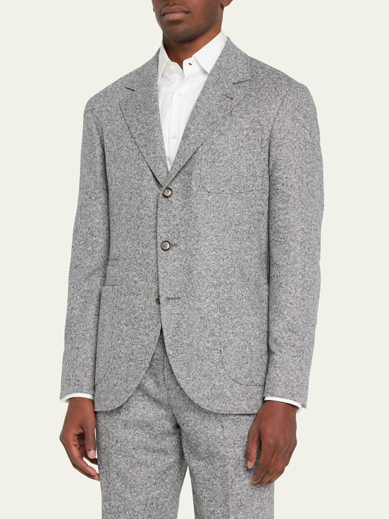 Brunello Cucinelli Men's Pleated Wool Donegal Suit outlook
