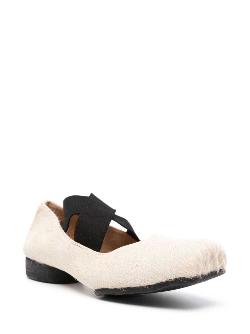 square-toe leather ballerina shoes - 2