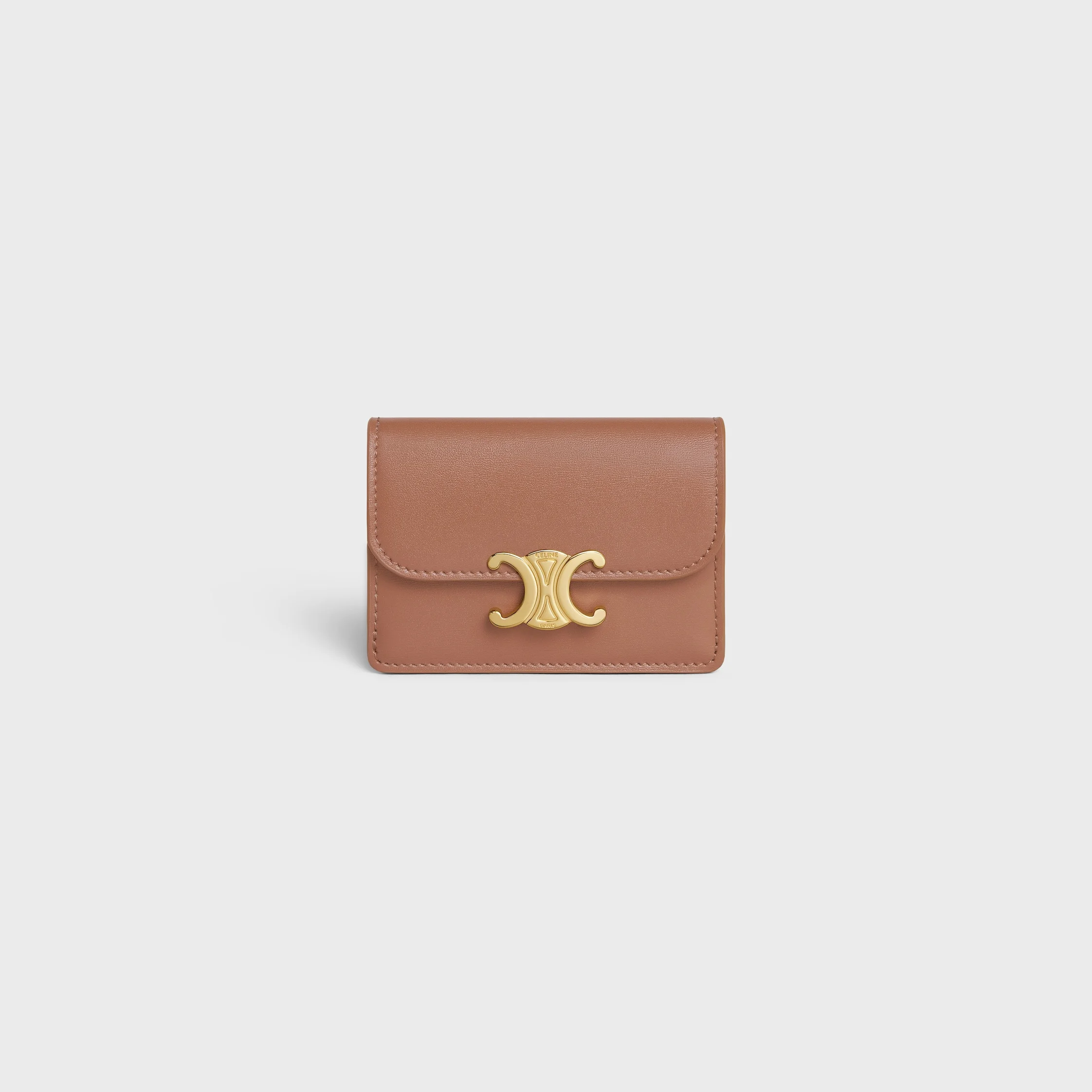 CARD HOLDER WITH FLAP TRIOMPHE in Shiny calfskin - 1