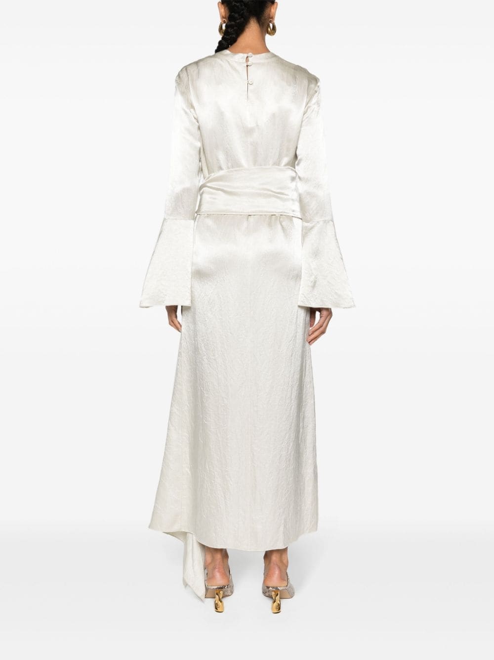 tied satin maxi dress - 4