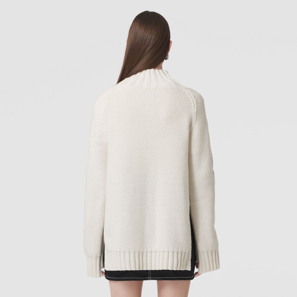 Cable Knit Cashmere Funnel Neck Sweater - 4