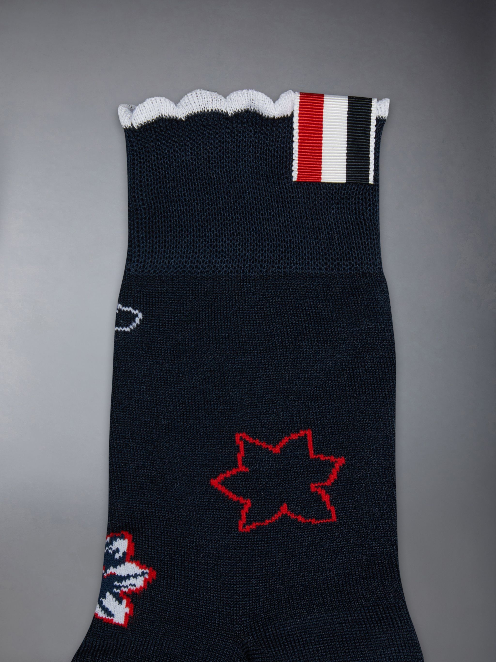 Cotton Hector Floral Scalloped Ankle Socks - 2