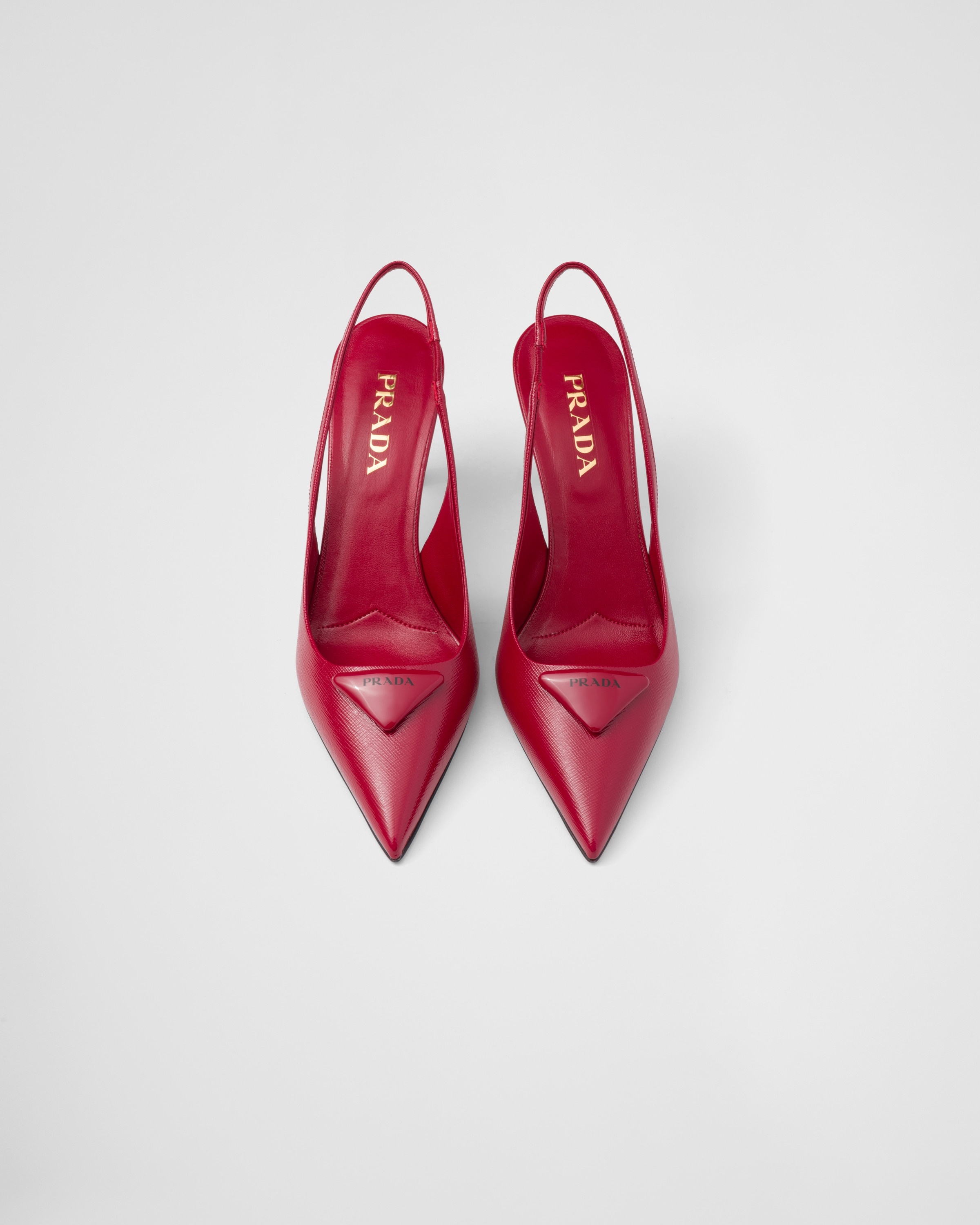 Saffiano patent leather slingback pumps - 4