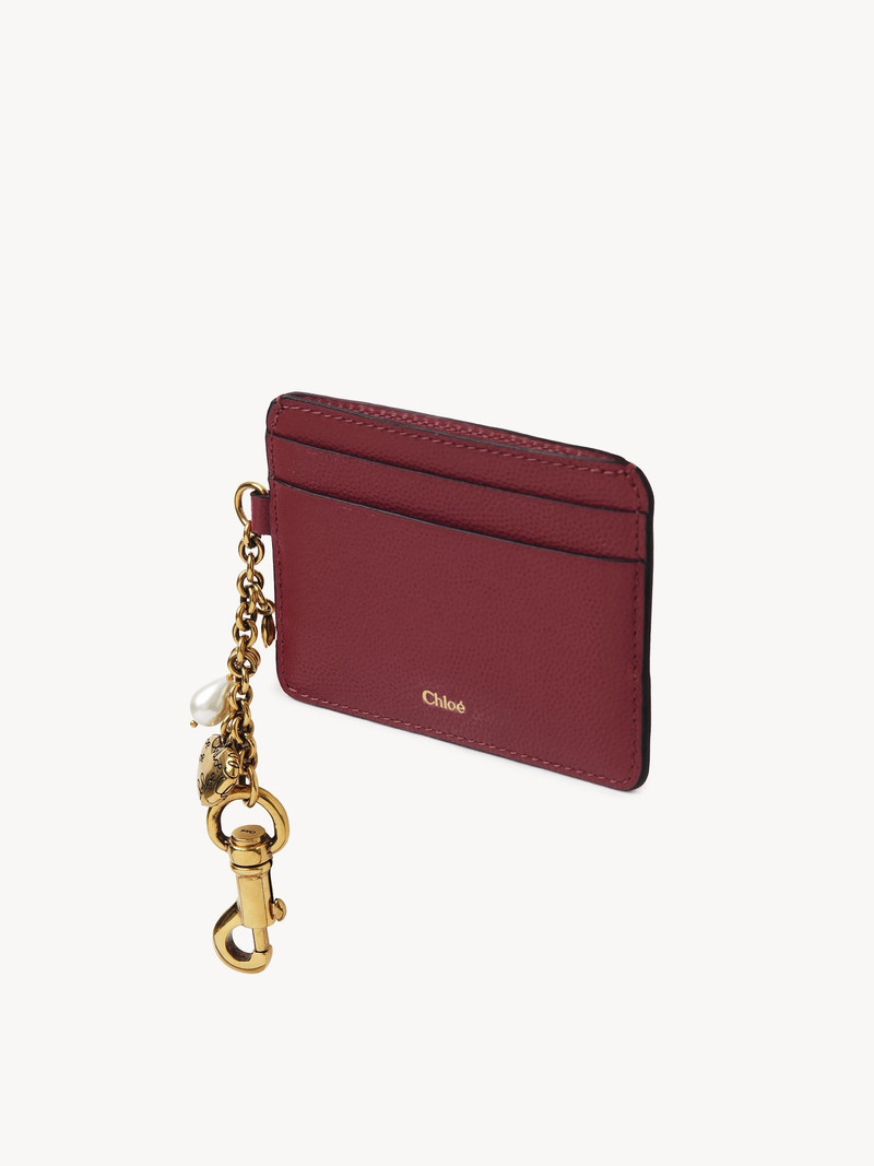 Chloé CHLOÉ CHARMS CARD HOLDER IN GRAINED LEATHER outlook