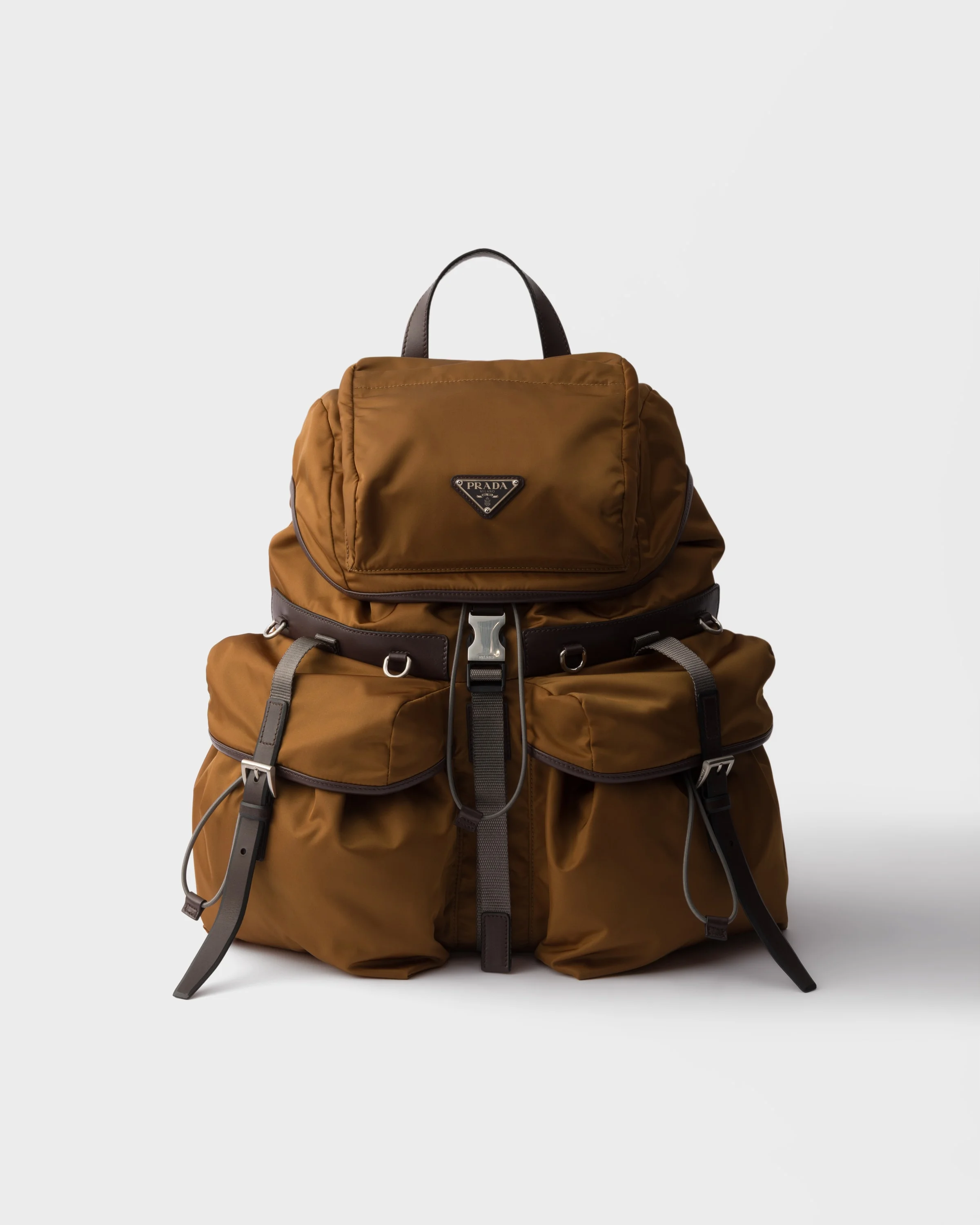 Re-Nylon and leather backpack - 1