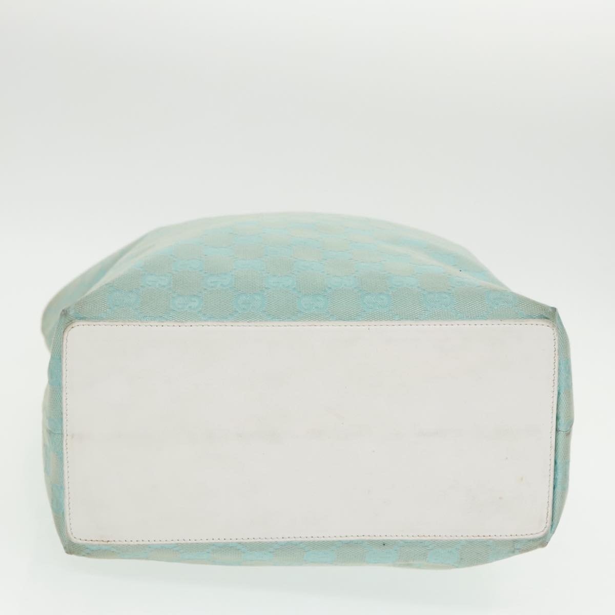 GUCCI GG Canvas Tote Bag Light Blue White Gold 002 002 - 5