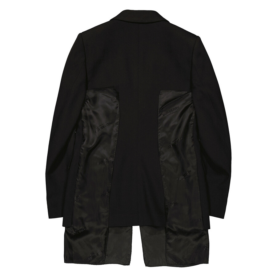 Open Box - Burberry Black Wool Logo Panel Detail Tailored Jacket, Brand Size 6 (US Size 4) - 2