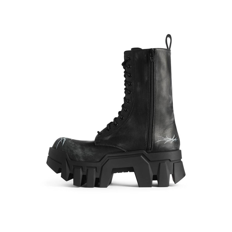 BALENCIAGA Men's Bulldozer Lace-up Bootie in Black outlook