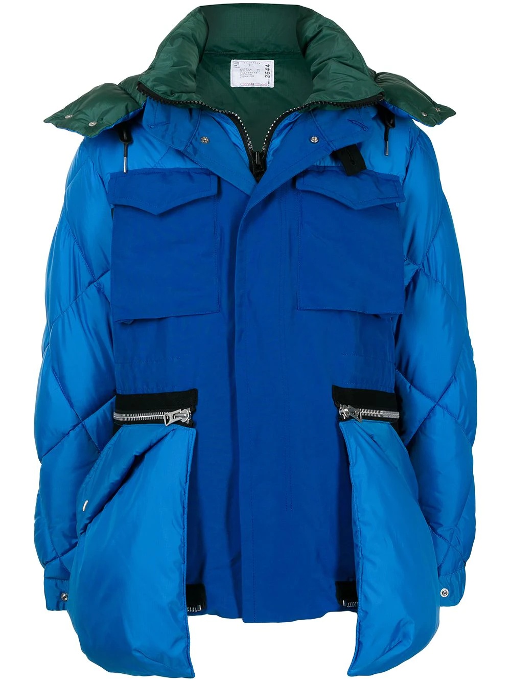 panelled oversize-pocket padded jacket - 1