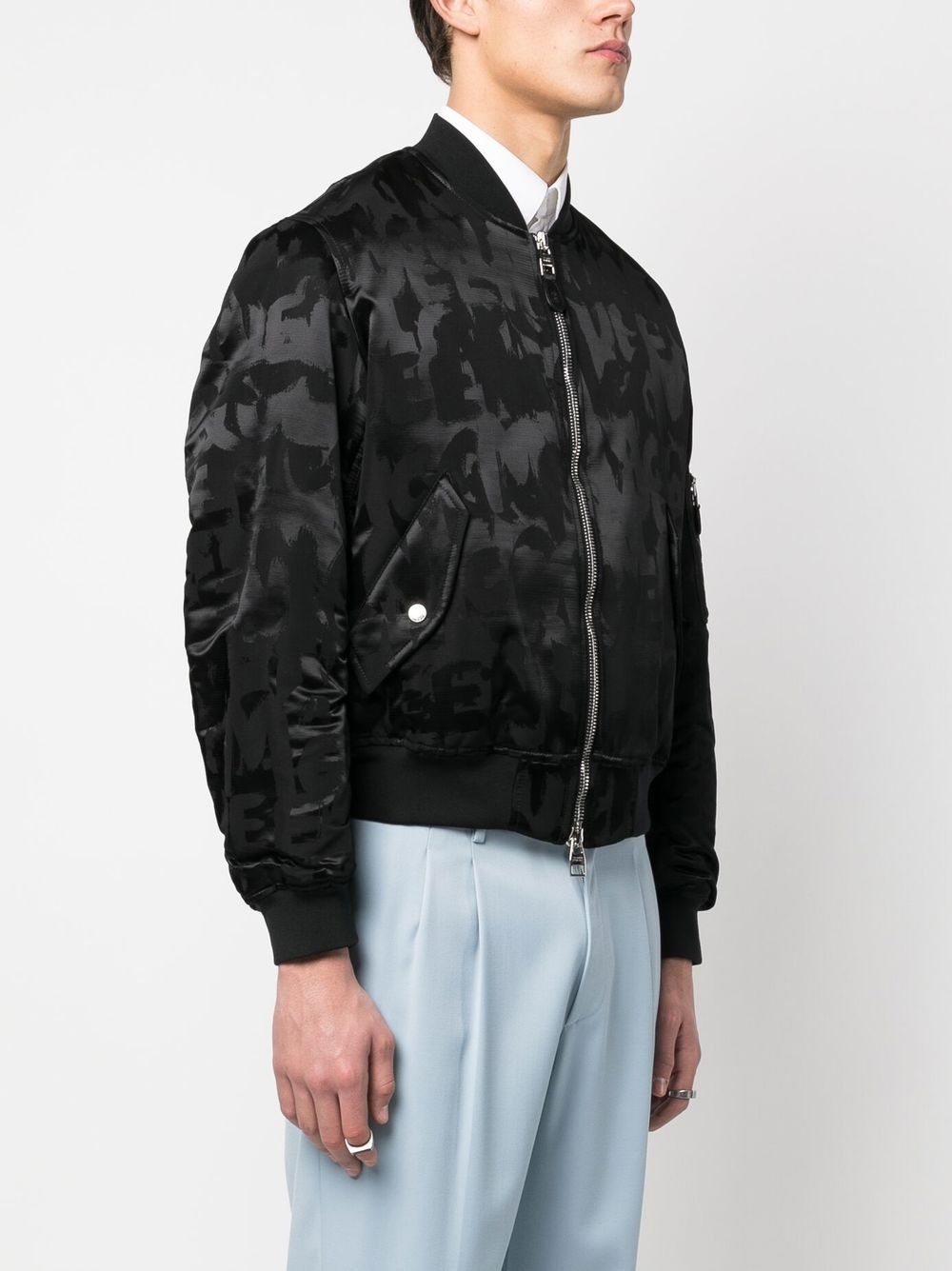 logo-print bomber jacket - 3