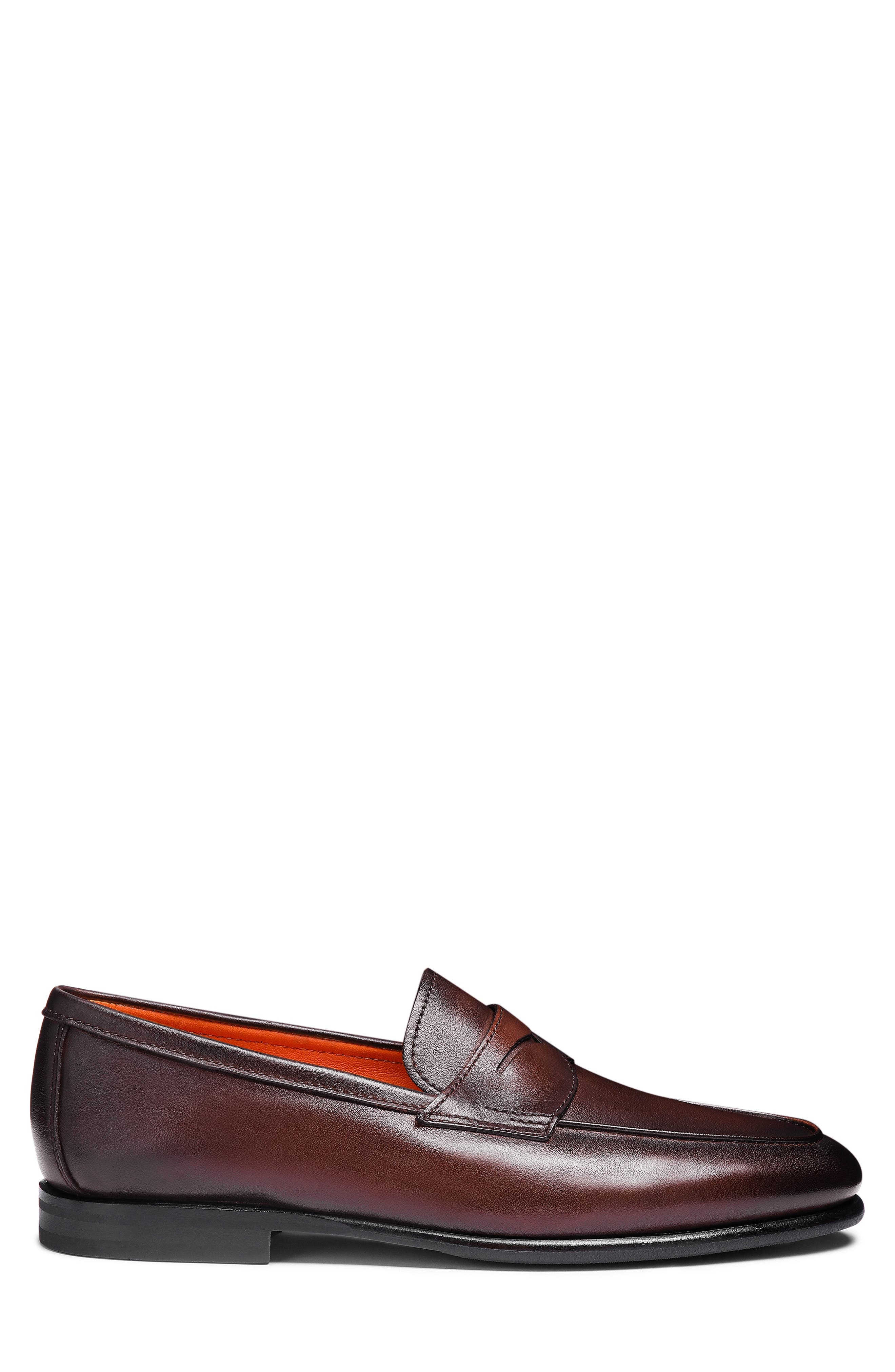 Santoni Carlos Penny Loafer in Dark Brown at Nordstrom - 2