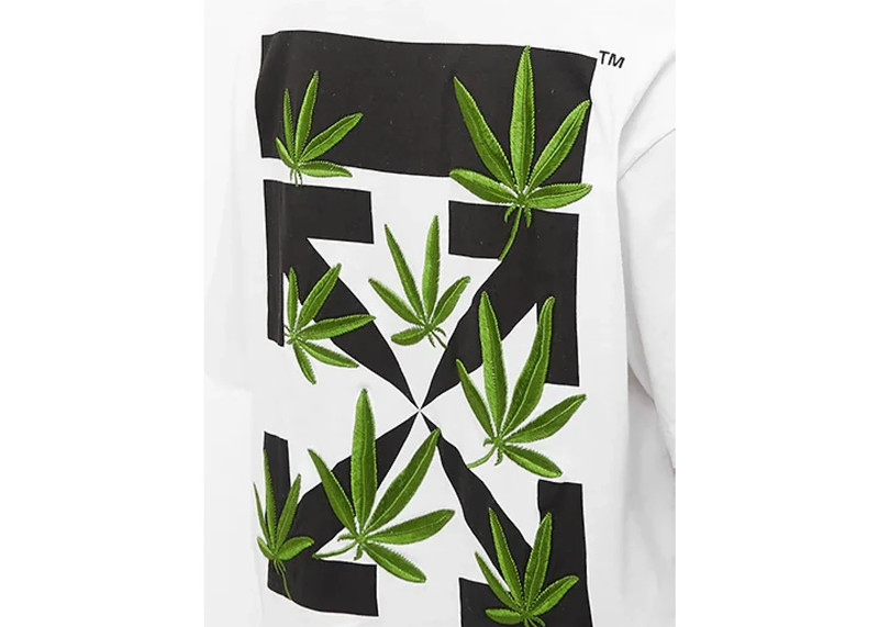 Off-White OFF-WHITE Weed Arrows Oversized T-Shirt White/Green outlook