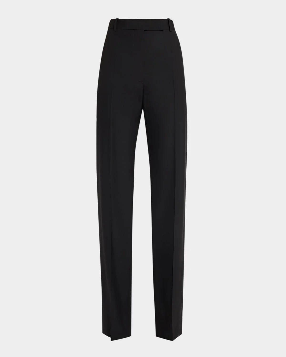 Wool Stretch Straight-Leg Trousers - 1