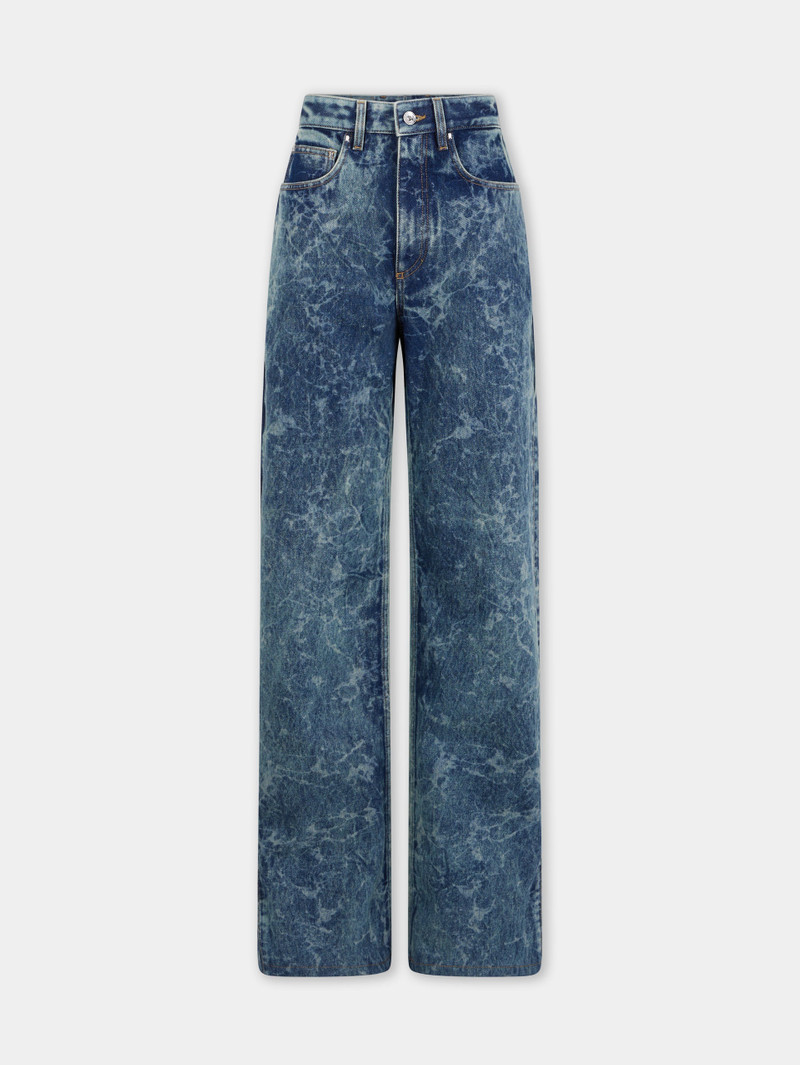WIDE-LEG JEANS IN WASHED DENIM - 1