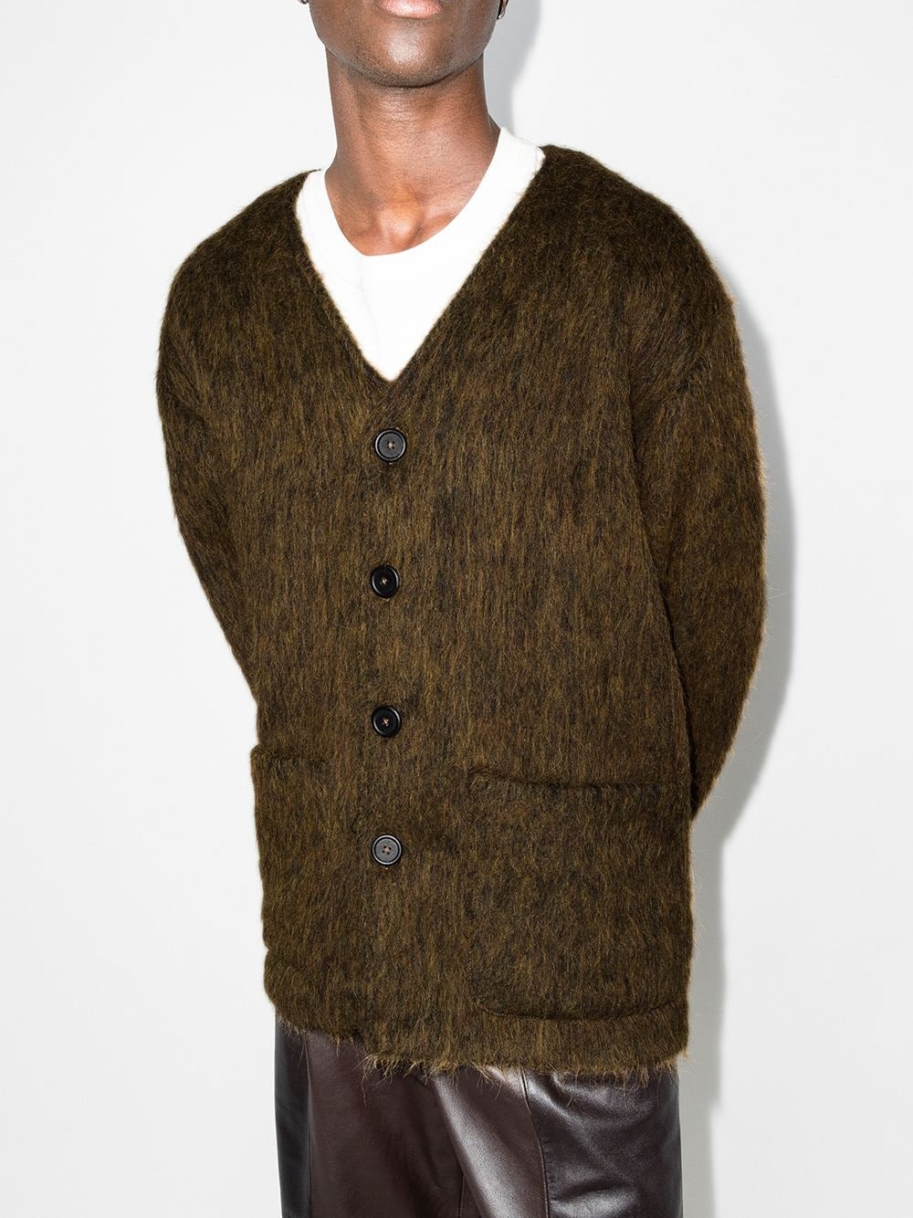 brushed-finish cardigan - 2