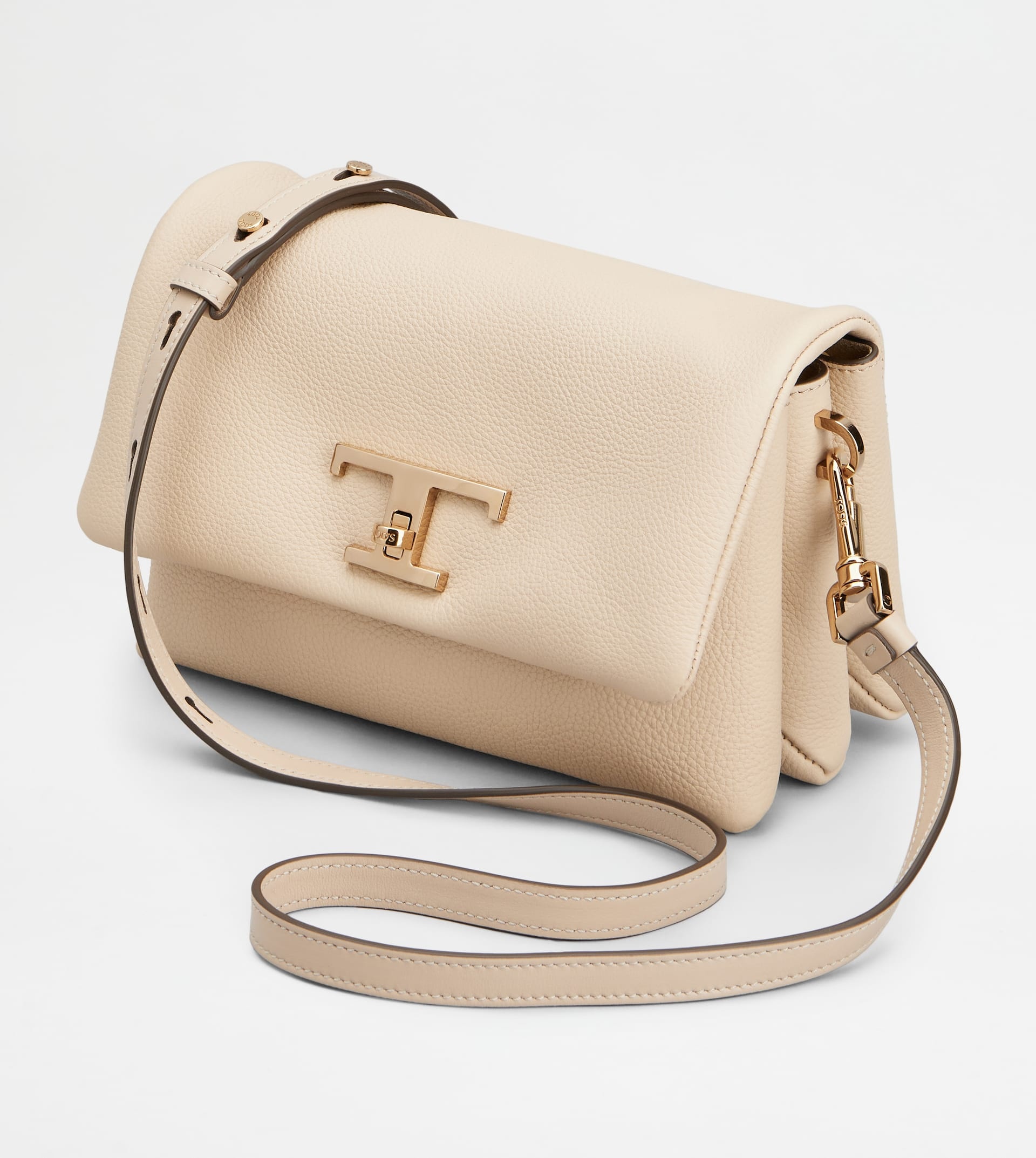 T TIMELESS FLAP BAG IN LEATHER MINI - BEIGE - 6