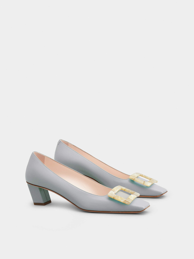 Roger Vivier Belle Vivier Motherpearl Buckle Pumps in Leather outlook