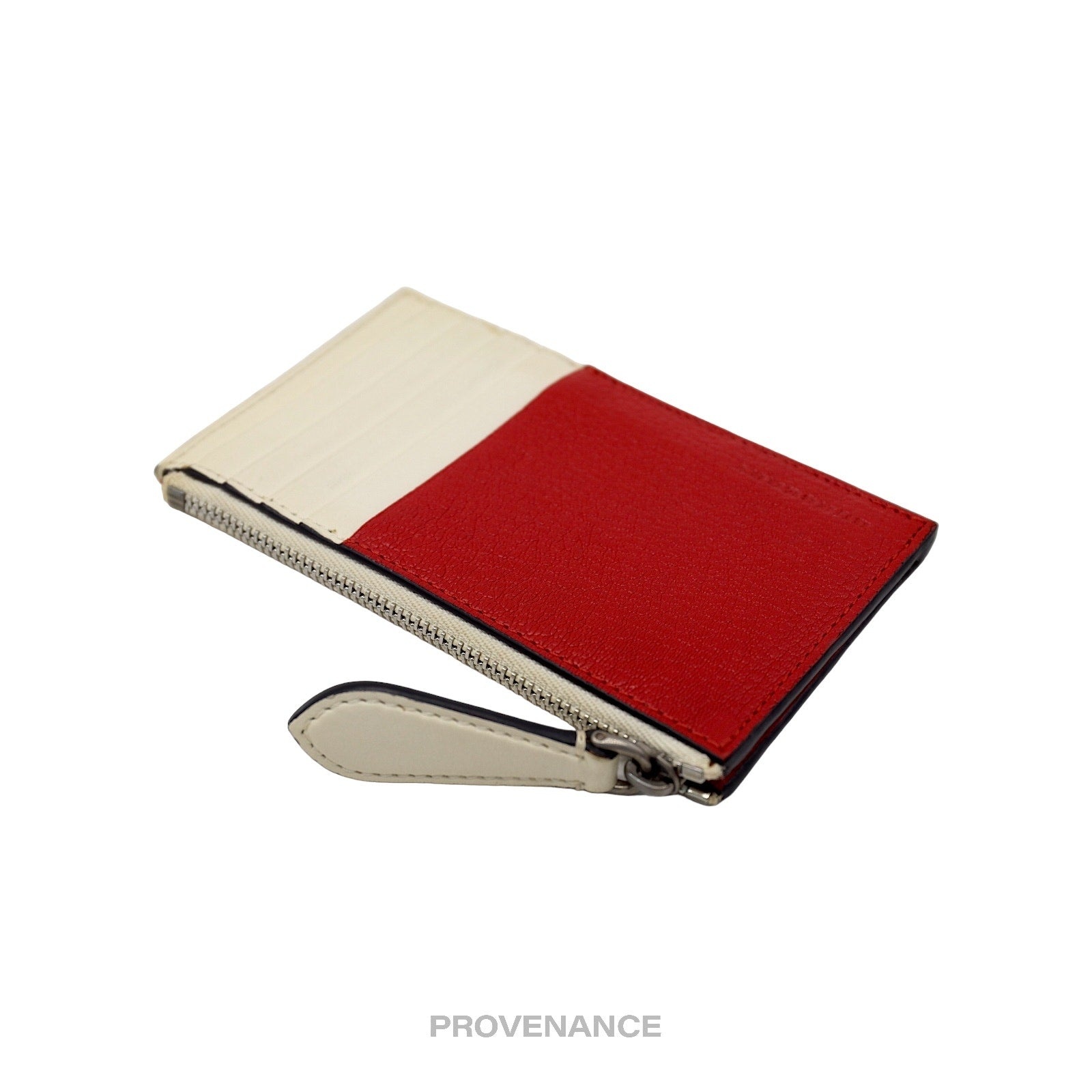 Burberry Two Tone Zip Card Wallet - Red/White - 8