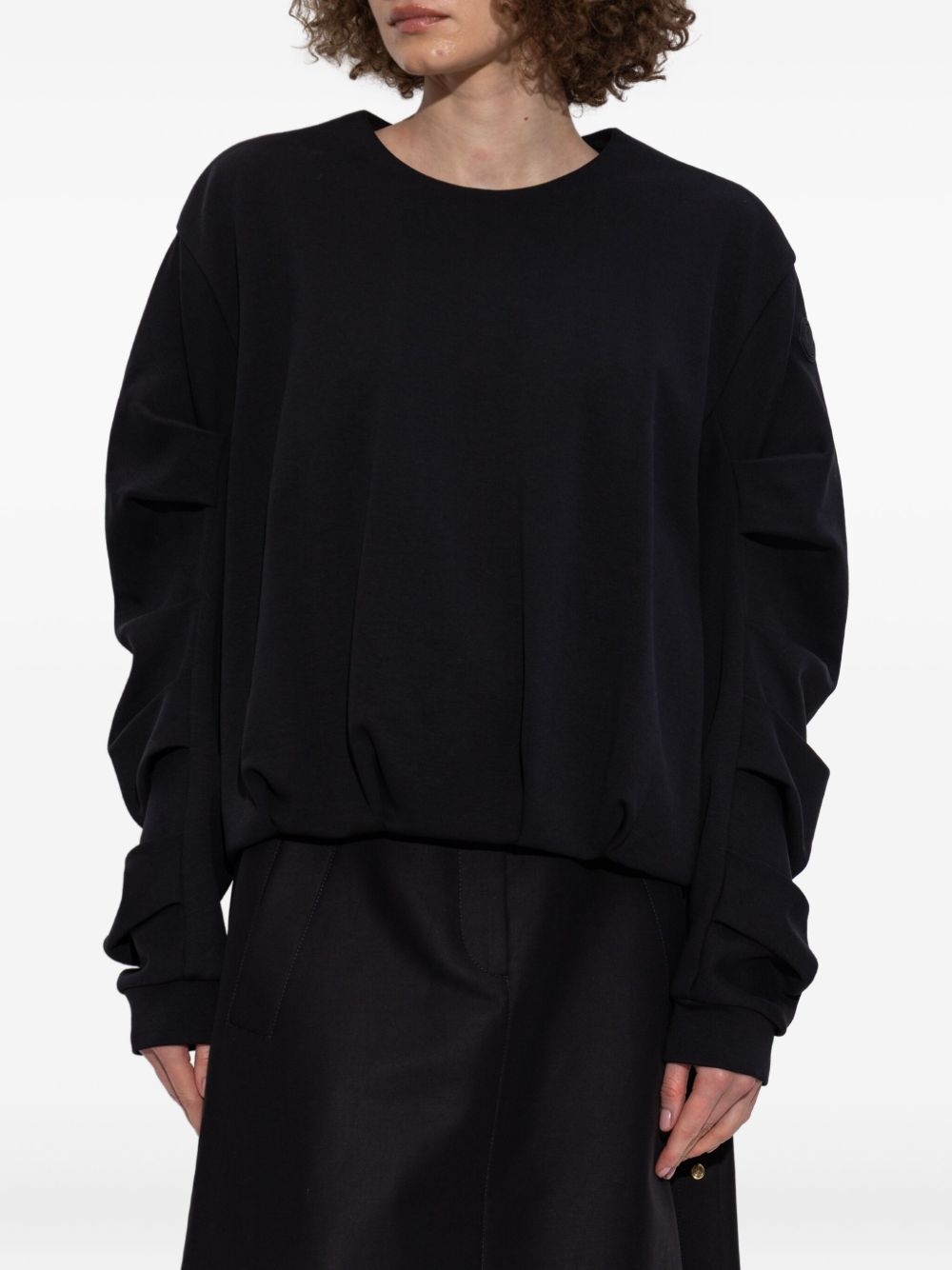 gathered-cuff sweatshirt - 3