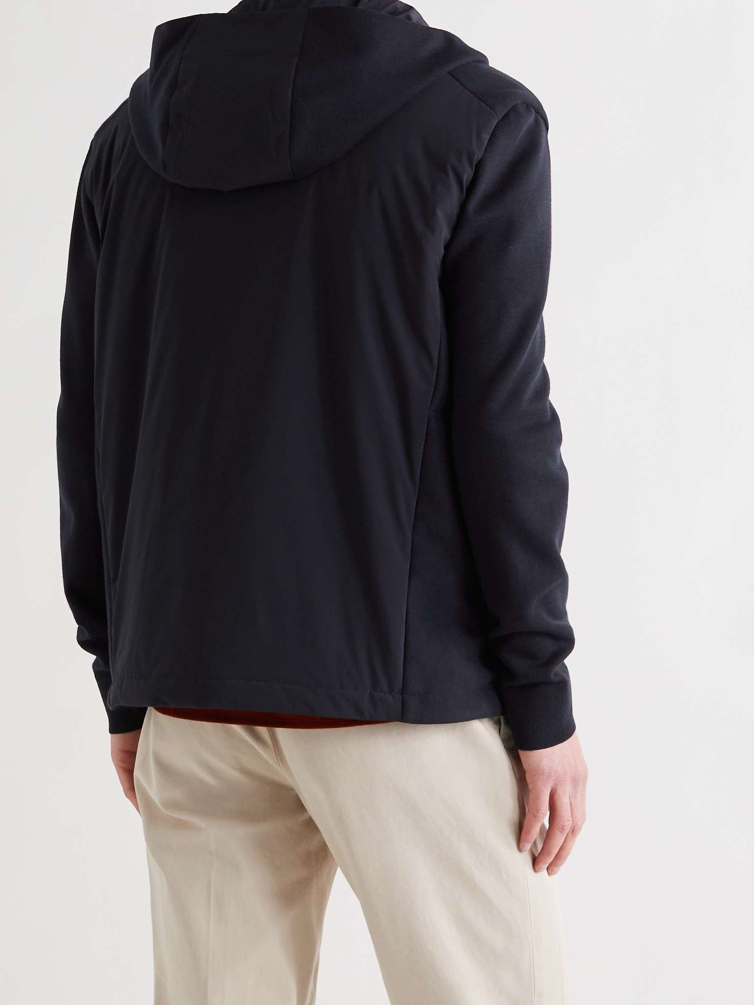 Wool and Suede-Panelled Quilted Shell Hooded Jacket - 4