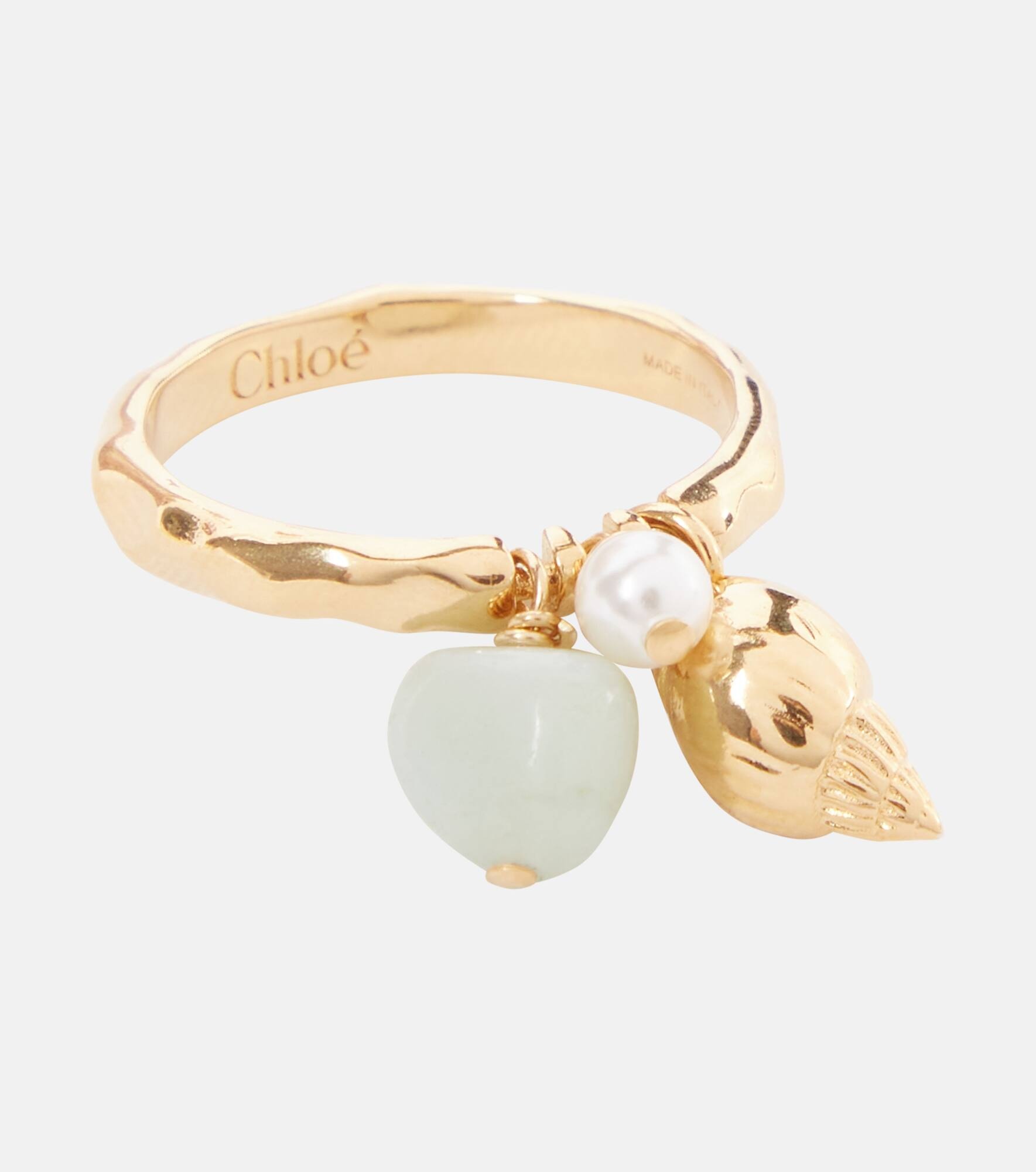 Shells faux pearl ring - 2