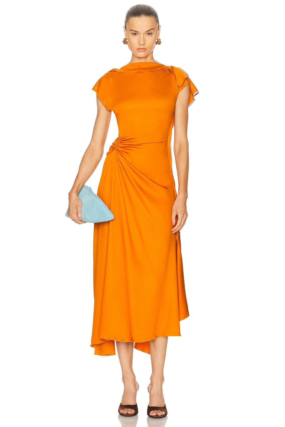 Drape Sleeve Midi Dress - 2
