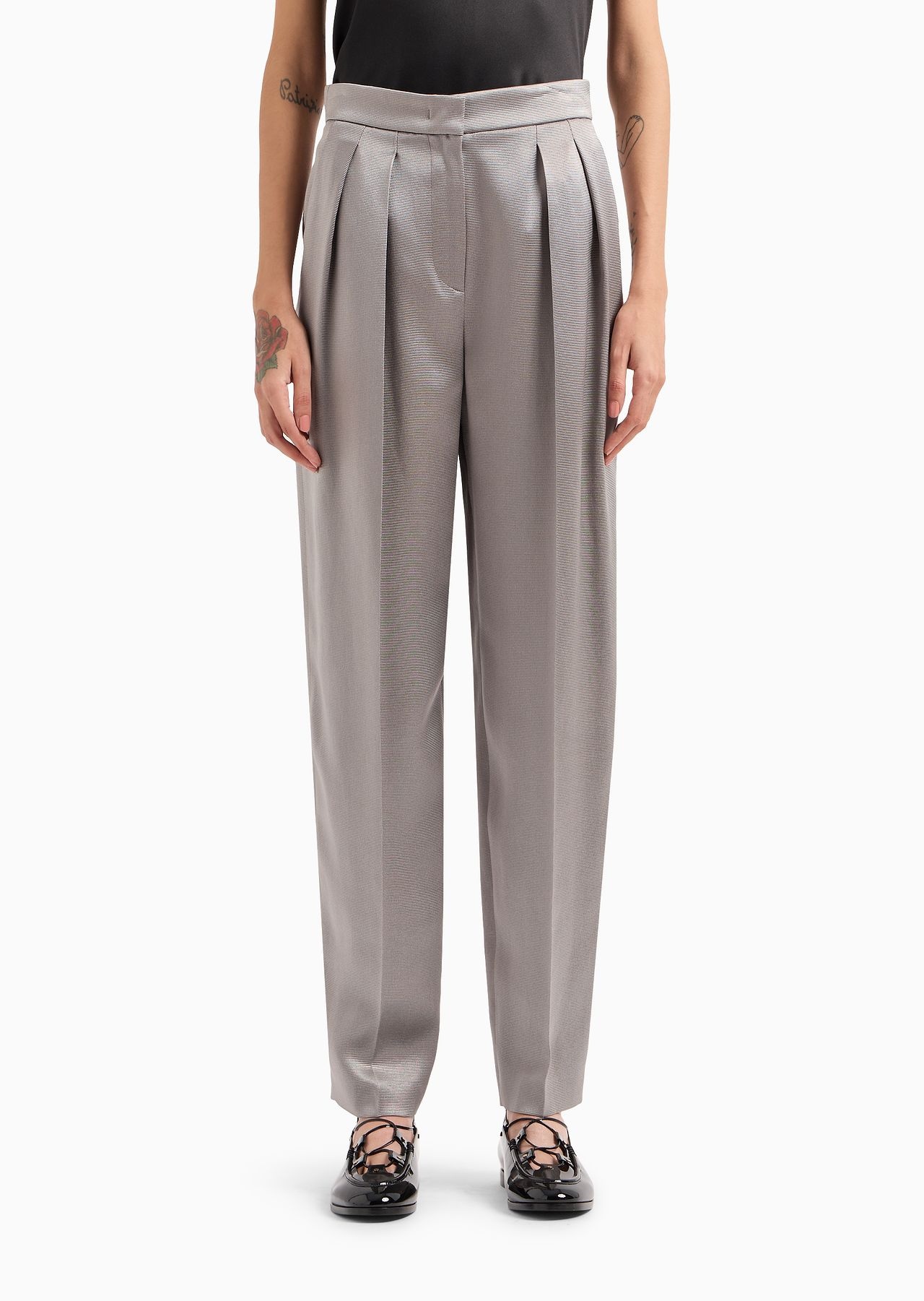 Two-dart ottoman silk trousers - 2