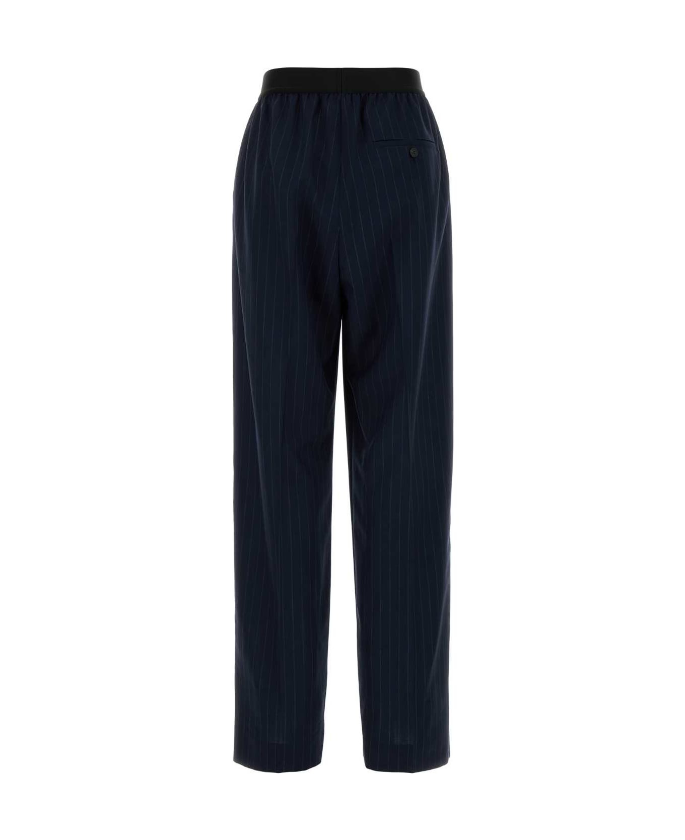 Pinstriped Elastic Waist Pants - 2