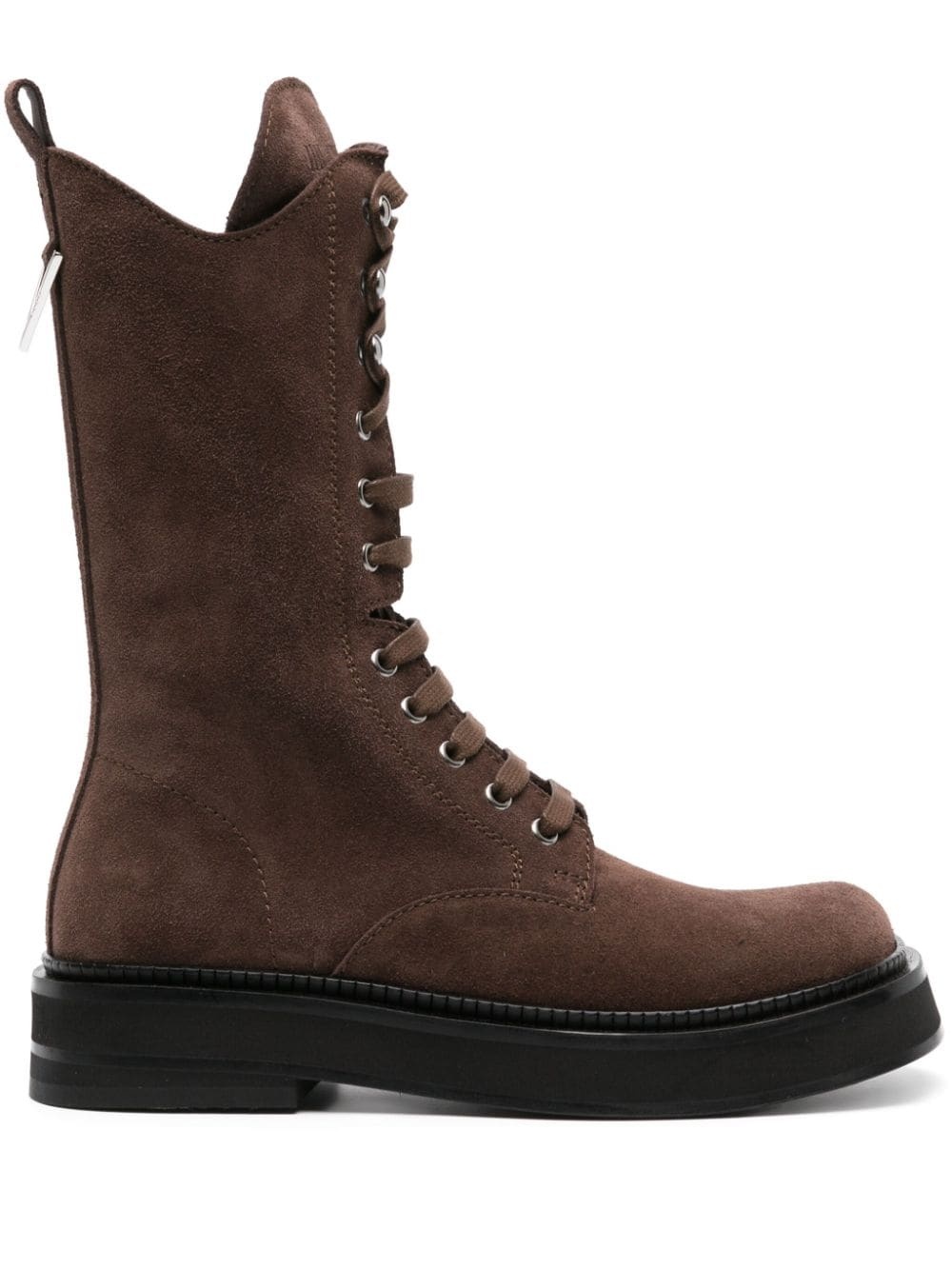 square-toe suede boots - 1