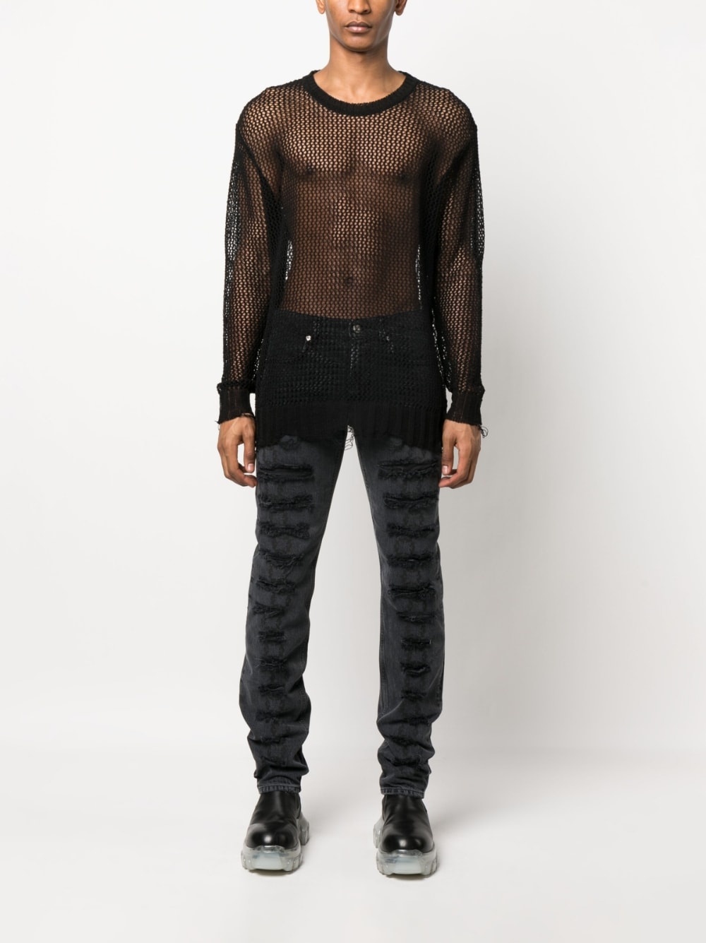 distressed-effect skinny jeans - 2