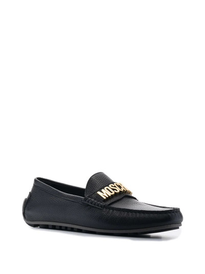 Moschino logo-plaque loafers outlook