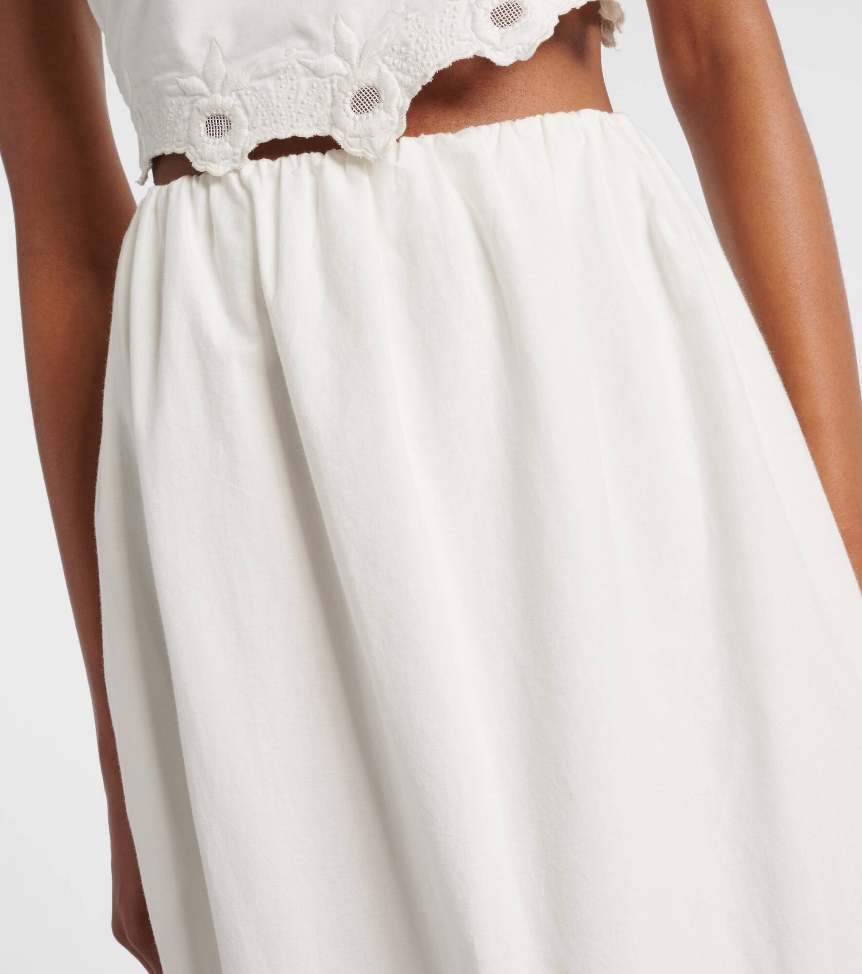 Antoinette embroidered cotton maxi skirt - 4