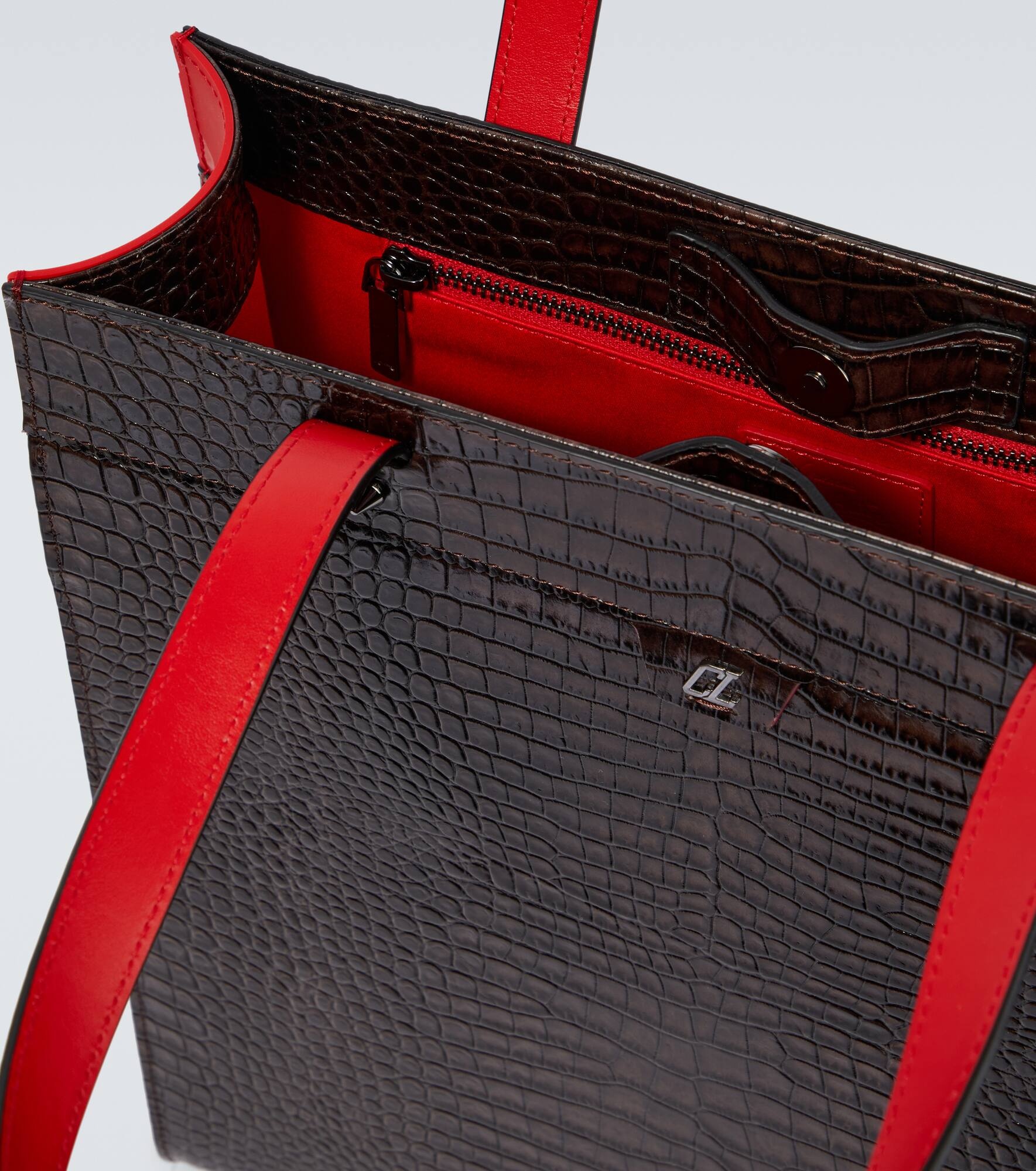 Croc-effect leather tote - 4